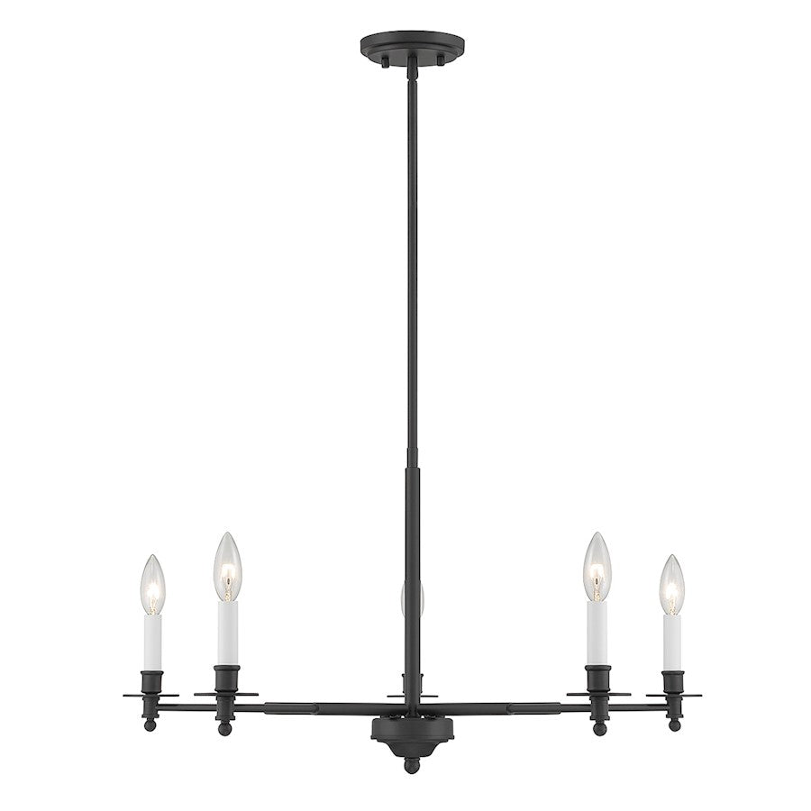 Essentials Jasmine 5 Light Chandelier, Matte Black - 1-4410-5-89