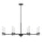 Essentials Jasmine 8 Light Chandelier, Matte Black - 1-4412-8-89