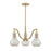 Savoy House Adams Chandelier, Warm Brass/White Strie