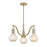 Savoy House Adams Chandelier, Warm Brass/White Strie