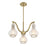 Savoy House Adams Chandelier, Warm Brass/White Strie
