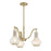 Savoy House Adams Chandelier, Warm Brass/White Strie