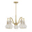 Savoy House Adams Chandelier, Warm Brass/White Strie