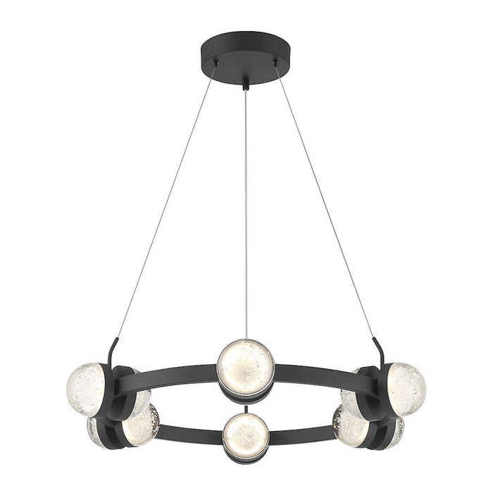Savoy House Biscayne 12 Light LED Chandelier, Black/Bubble
