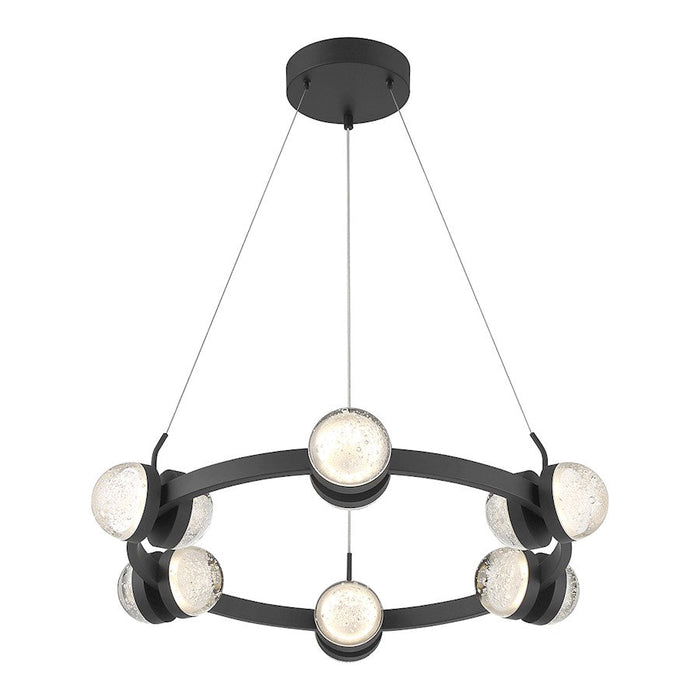 Savoy House Biscayne 12 Light LED Chandelier, Black/Bubble