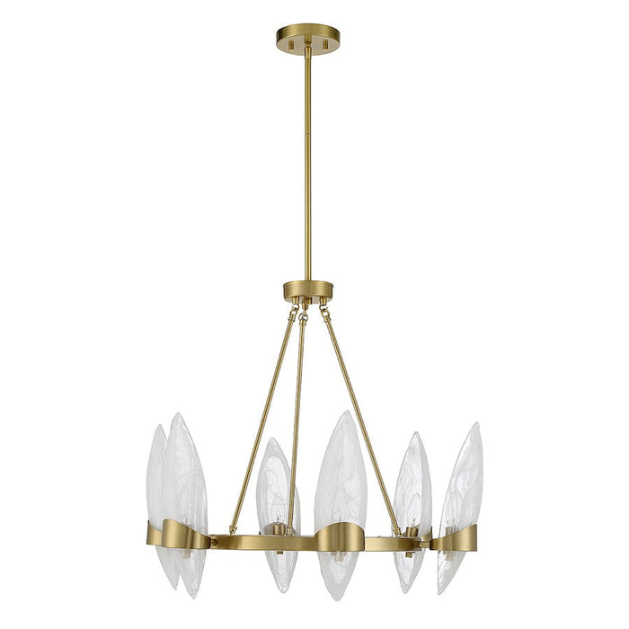 Savoy House Nouvel Chandelier, Brass/Handmade Strie