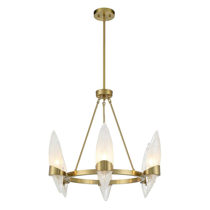 Savoy House Nouvel Chandelier, Brass/Handmade Strie