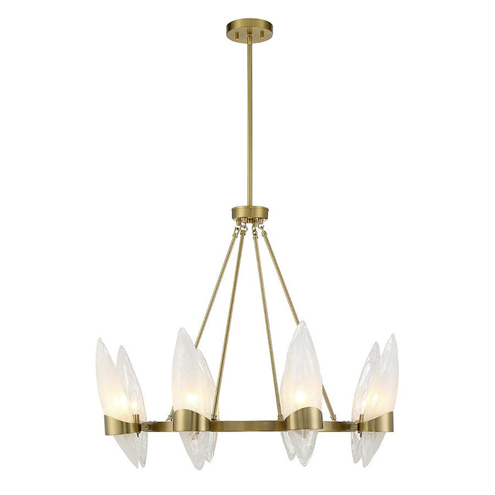 Savoy House Nouvel 8 Light Chandelier, Brass/Handmade Strie - 1-5502-8-322