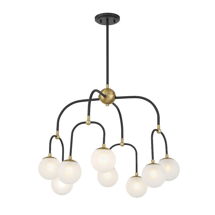 Savoy House Couplet Chandelier, Black/Brass/Frosted