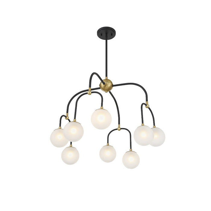 Savoy House Couplet Chandelier, Black/Brass/Frosted