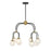 Savoy House Couplet Chandelier, Black/Brass/Frosted