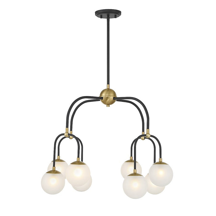 Savoy House Couplet Chandelier, Black/Brass/Frosted