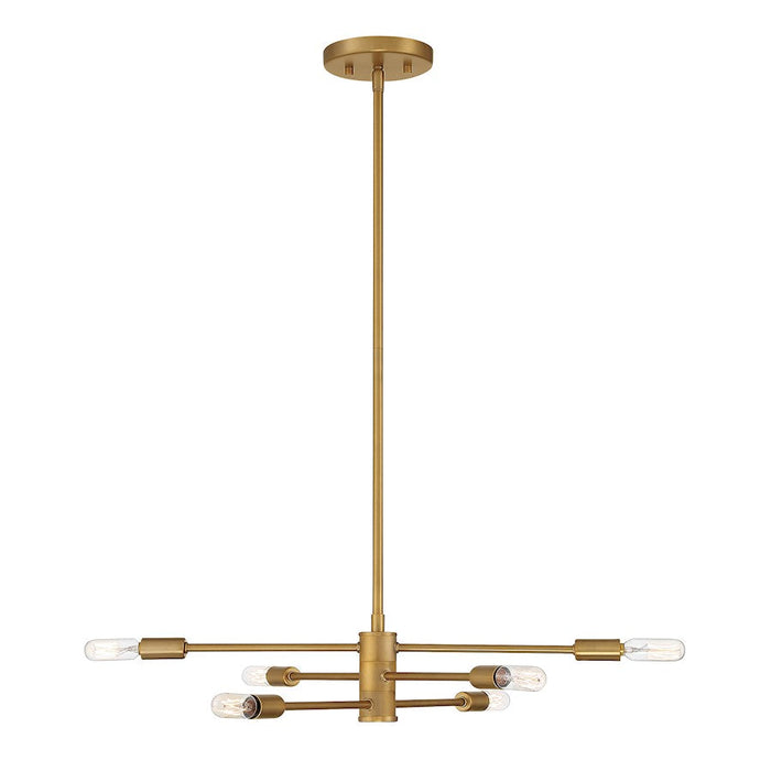 Savoy House Lyrique 6 Light Chandelier, Warm Brass - 1-7000-6-322