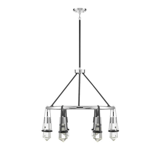 Savoy House Denali 6 Light Chandelier, Black/Chrome