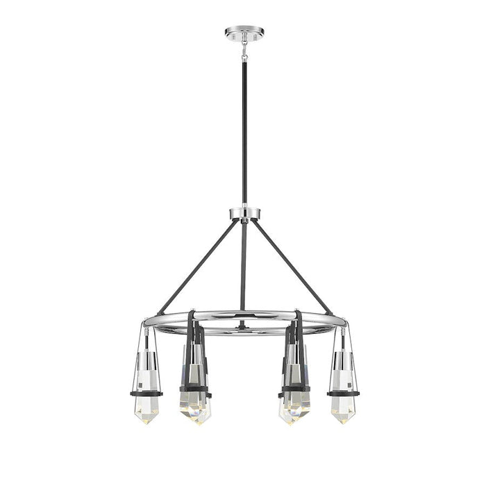 Savoy House Denali 6 Light Chandelier, Black/Chrome