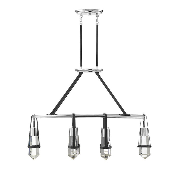 Savoy House Denali 6 Light Chandelier, Black/Chrome