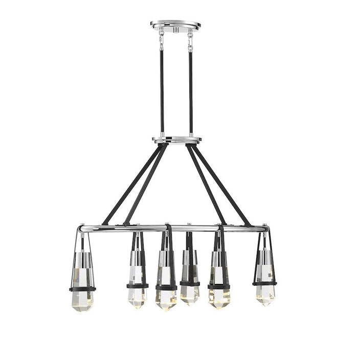 Savoy House Denali 6 Light Chandelier, Black/Chrome