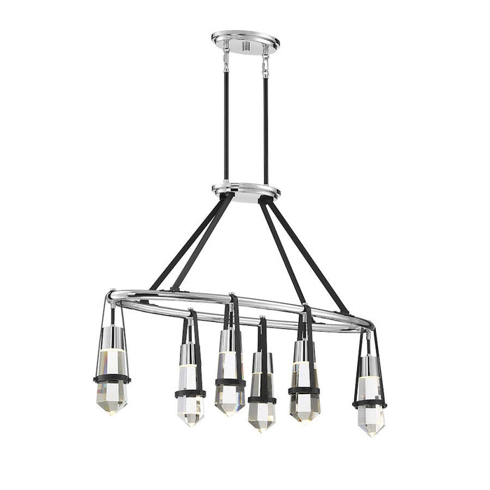 Savoy House Denali 6 Light Chandelier, Black/Chrome