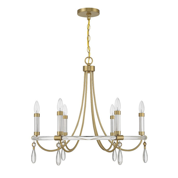 Savoy House Mayfair Chandelier, Warm Brass/Chrome