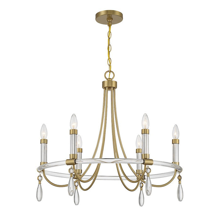 Savoy House Mayfair Chandelier, Warm Brass/Chrome