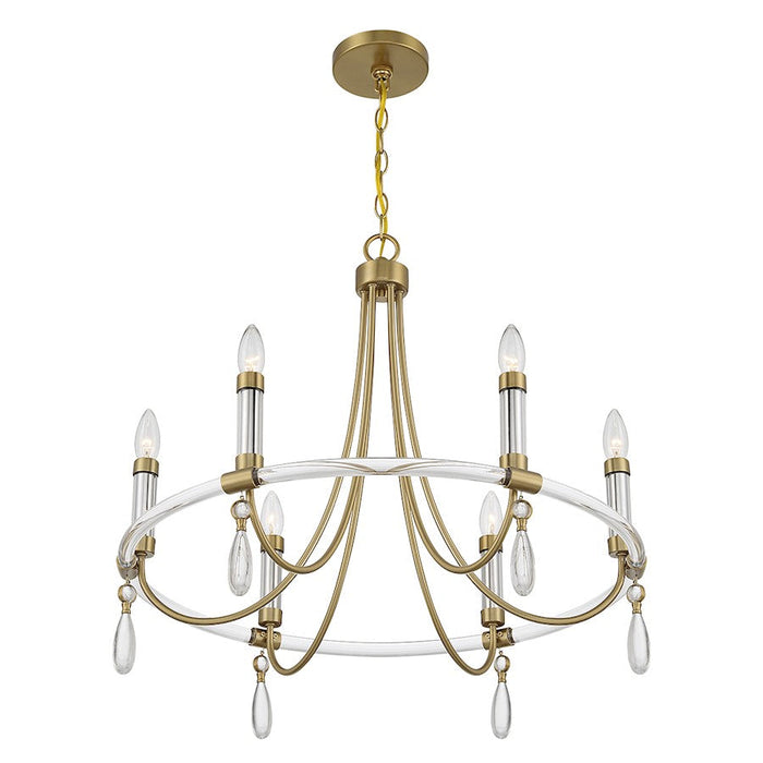 Savoy House Mayfair Chandelier, Warm Brass/Chrome