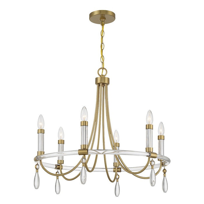 Savoy House Mayfair Chandelier, Warm Brass/Chrome