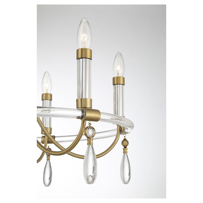 Savoy House Mayfair Chandelier, Warm Brass/Chrome