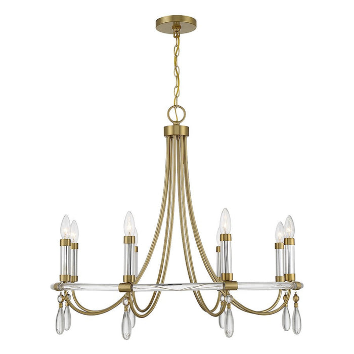 Savoy House Mayfair 8 Light Chandelier, Warm Brass/Chrome - 1-7718-8-195