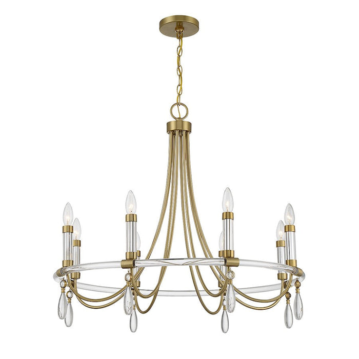 Savoy House Mayfair Chandelier, Warm Brass/Chrome