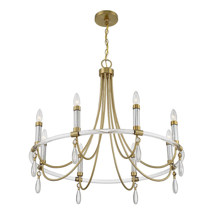 Savoy House Mayfair Chandelier, Warm Brass/Chrome