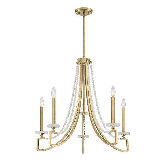 Savoy House Helen Chandelier, Warm Brass/Frosted