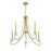 Savoy House Helen Chandelier, Warm Brass/Frosted