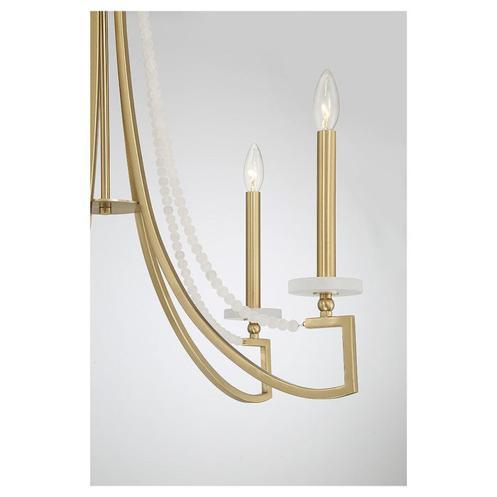 Savoy House Helen Chandelier, Warm Brass/Frosted