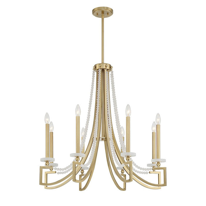 Savoy House Helen Chandelier, Warm Brass/Frosted