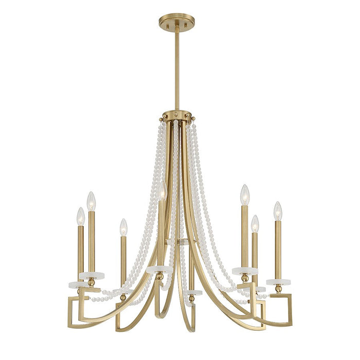 Savoy House Helen Chandelier, Warm Brass/Frosted