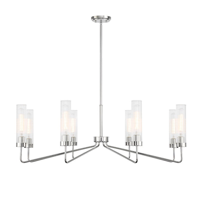 Savoy House Baker 8-Light Chandelier, Polished Nickel/Ribbed - 1-8860-8-109