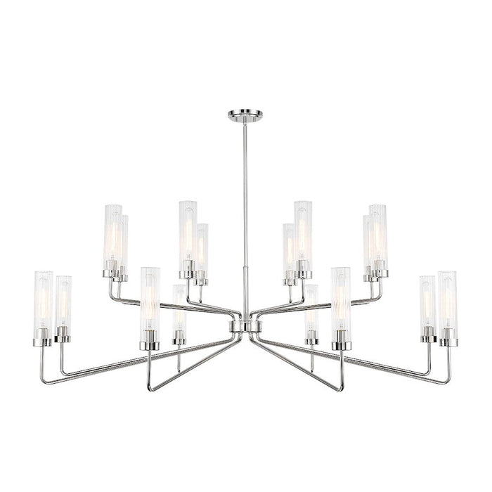 Savoy House Baker 16-Light Chandelier, Polished Nickel/Ribbed - 1-8862-16-109