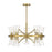 Savoy House Bennington Chandelier, Brass/Clear Ribbed