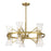 Savoy House Bennington Chandelier, Brass/Clear Ribbed