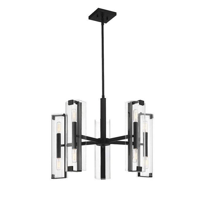 Savoy House Winfield 10 Light Chandelier, Matte Black/Clear