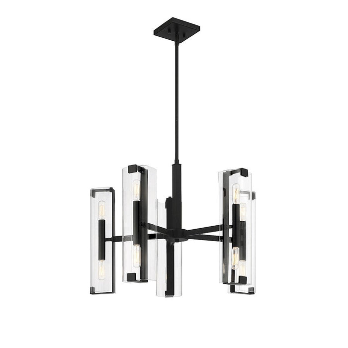 Savoy House Winfield 10 Light Chandelier, Matte Black/Clear