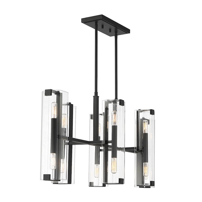 Savoy House Winfield 12 Light Linear Chandelier, Black/Clear