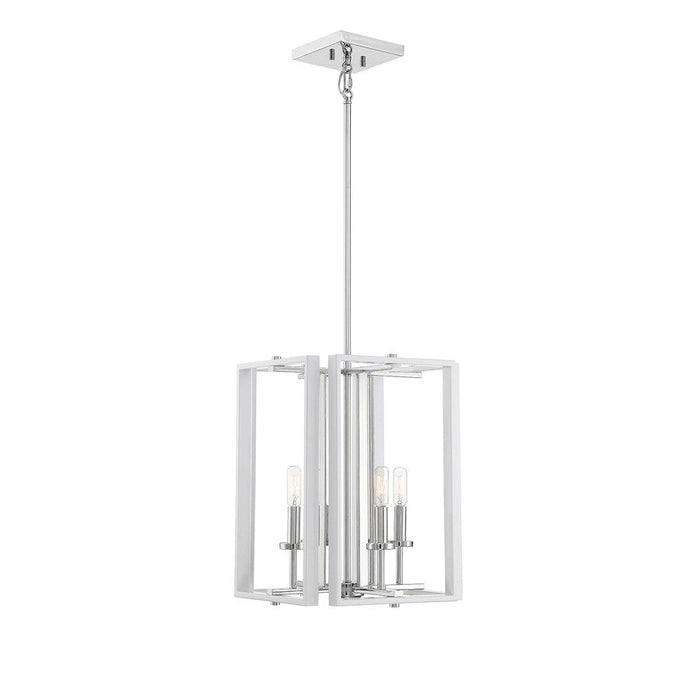 Savoy House Champlin 4 Light Pendant, White/Polished Nickel - 3-8881-4-172