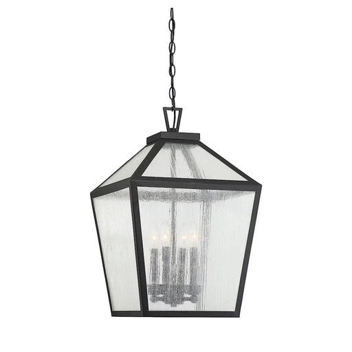 Savoy House Woodstock 4 Light Outdoor Hanging Lantern, Black