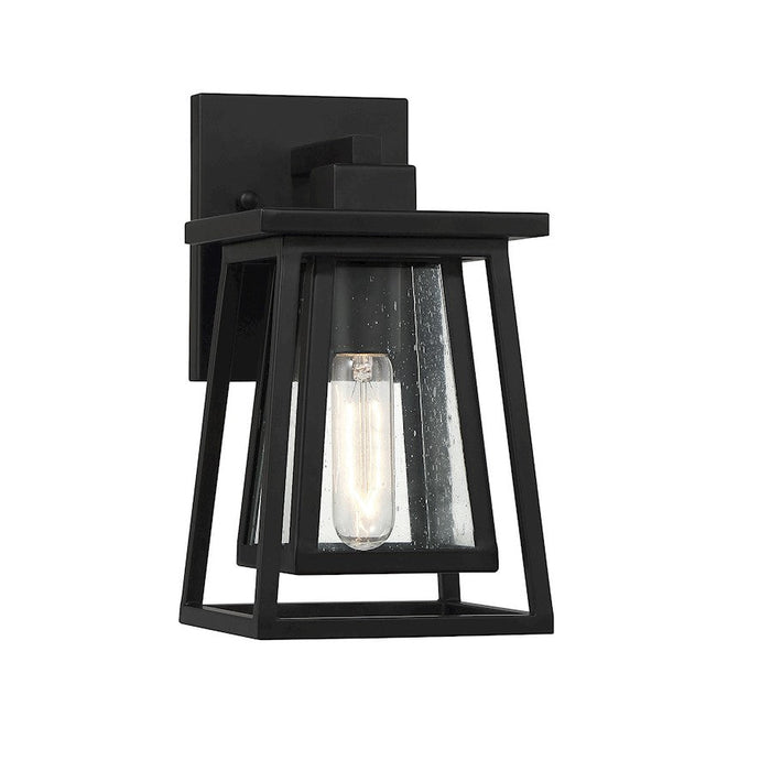 Savoy House Denver 1 Light 6" Outdoor Wall Lantern, Black/Seeded - 5-2020-BK