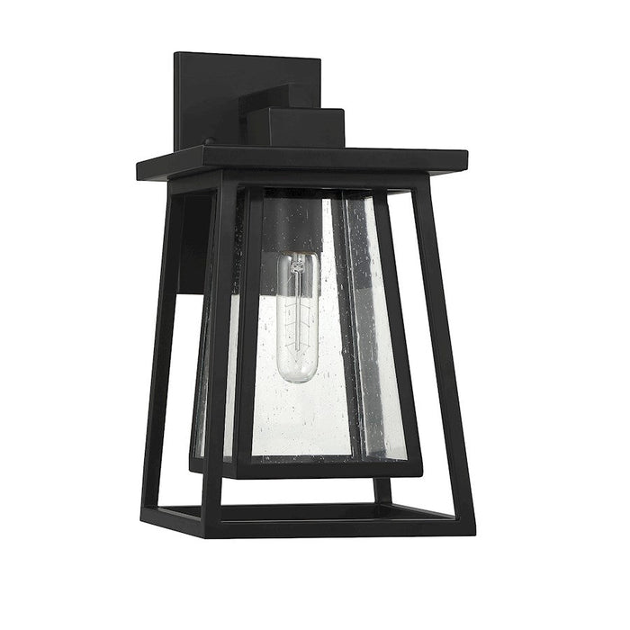 Savoy House Denver 1 Light Outdoor Wall Lantern, Black/Seeded