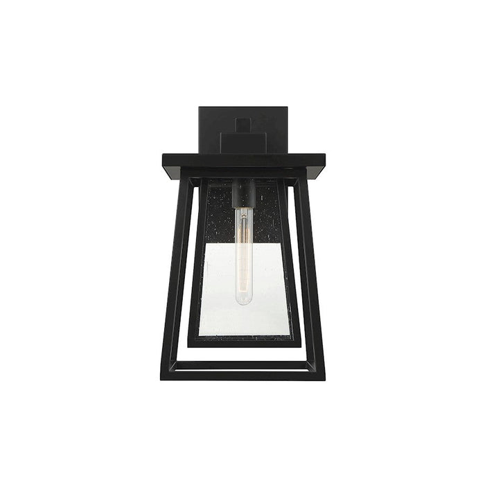 Savoy House Denver 1 Light Outdoor Wall Lantern, Black/Seeded