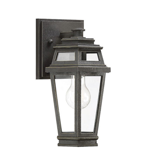 Savoy House Holbrook 1-Light EPMM Outdoor Wall Lantern, Textured Bronze With Gold