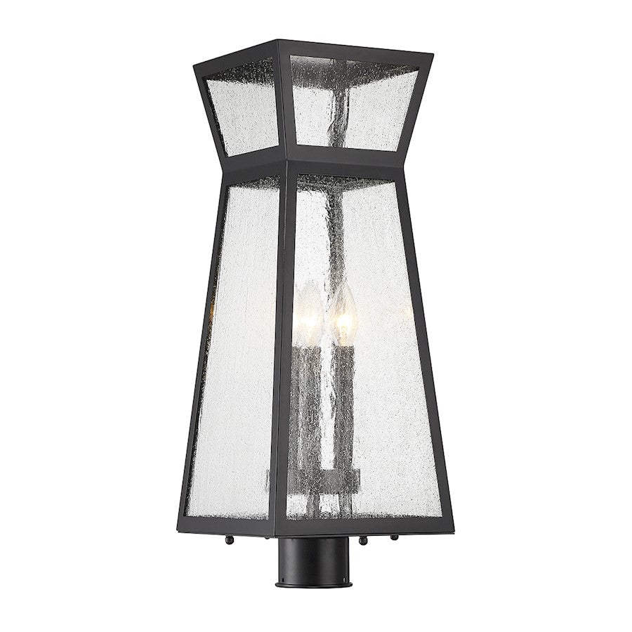 Savoy House Millford 3 Light Outdoor Post Lantern, Matte Black/Clear - 5-633-BK