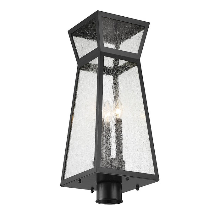 Savoy House Millford 3 Light Outdoor Post Lantern, Matte Black/Clear